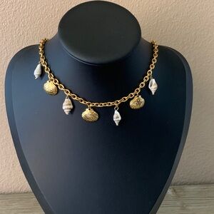 Gold Shell Charm Necklace